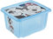 keeeper Micky Aufbewahrungsbox mit Deckel, Dreh- und stapelbar, Für Kinder, 24 l, Paulina, Transparent Blau