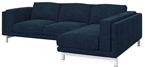 Soferia Sofabezug L Form Kompatibel Mit Nockeby Ecksofaüberzug Ecksofaüberwurf Sofaschoner Cover Fleckschutz Kratzfest Robust Strong Denim Blau