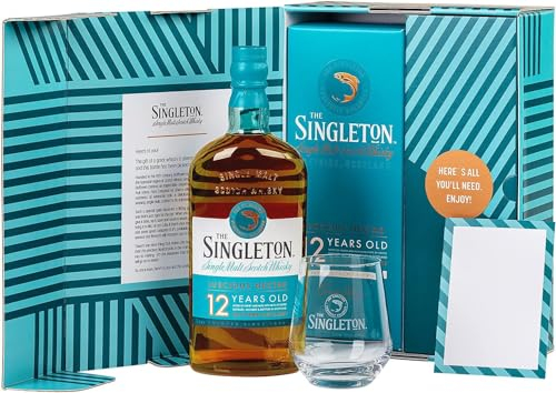 The Singleton of Dufftown 12 Jahre, Single Malt Scotch Whisky, im hochwertigen Geschenkset mit Glas & Grußkarte, 48% vol, 700ml Einzelflasche |