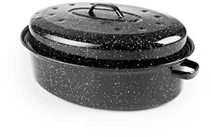 IBILI - Cocotte ovale noire, 38 x 28 x 15 cm, Acier émaillé, Noir