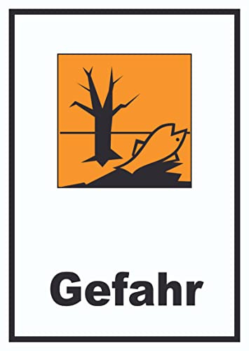 Aufkleber Gefahrensymbol Umweltgefährlich Gefahr A9 (37x52mm)