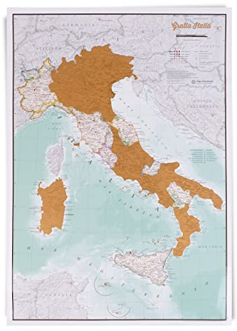 Maps International Scratch the World® Rubbelkarte von Italien mit Landes- und Regionengrenzen, 42 x 59 cm, mehr als 50 Jahre in Kartengestaltung.