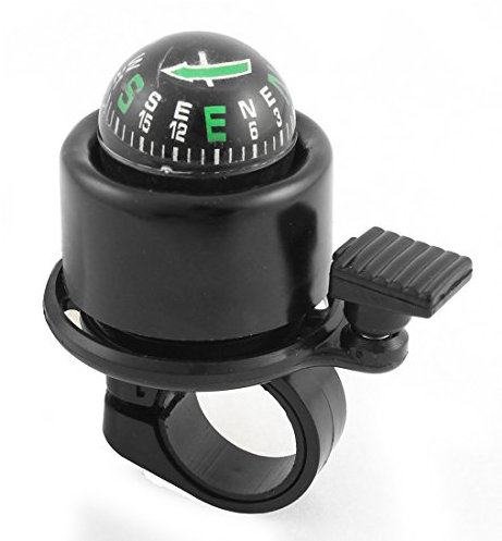 Ruilogod Vélo Vélo Coquille en plastique Coquille Boussole Bague Bell Noir