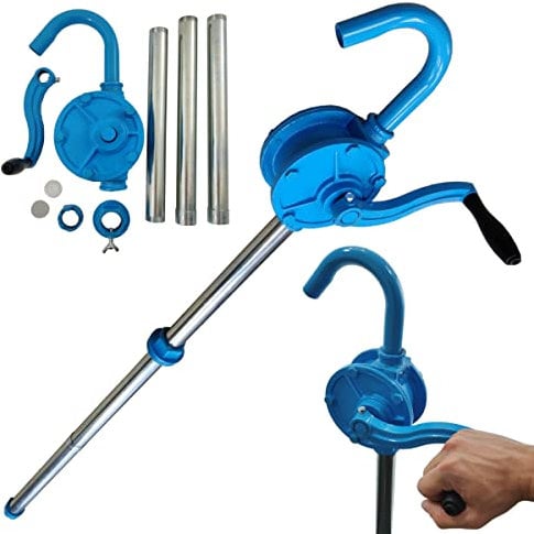 Rotary Barrel Pump - 205L Barrel Pump - Engine Oil - Hydraulic Oil - Diesel - Petrol - Fuel - Antifreeze - Self Priming - Easy Turning Crank - Not for Water or Corrosive Liquids