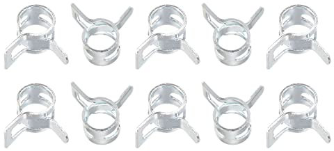 sourcing map 20pcs 6mm Spring Band Type Action Fuel/Silicone Vacuum Hose Pipe Clamp Low Pressure Air Clip Clamp, Zinc Plated