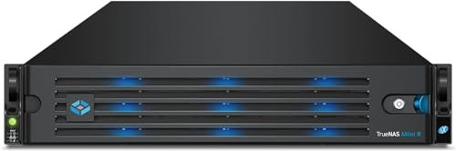 TrueNAS Mini R - Server di archiviazione ZFS per montaggio su rack con 12 alloggiamenti per unità, 32 GB di RAM, CPU Intel Octa-core C3758, doppia rete 10 Gigabit senza disco