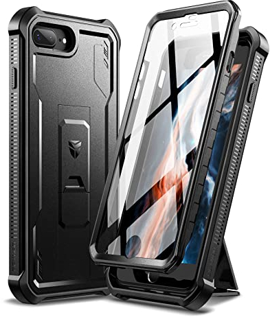 Dexnor Cover Apple iPhone 7 Plus/8 Plus, [Built in Screen Protector e Kickstand], Heavy Duty Protezione Militare Grado Shockproof Cover protettiva - Nero