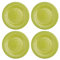 UPware Beaded Melamine Round Dessert Plates, Small Serving Plates, for Appetizer, Snacks, and Side Dishes, Green, 6 Inch, Set of 4