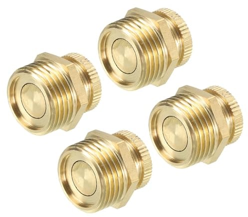 PATIKIL Air Compressor Tank Drain Valve, 4 Pack G 1/2' Brass Air Compressor Drain Valve Replacement Part