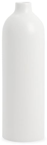 Torre & Tagus 27,9 cm hohe weiße Keramik-Flaschenvase für neutrale Wohnkultur – Matte Tischvase für Blumen im minimalistischen nordischen Boho-Stil – Größe für Kaminsims, Regal, Tisch, Schreibtisch