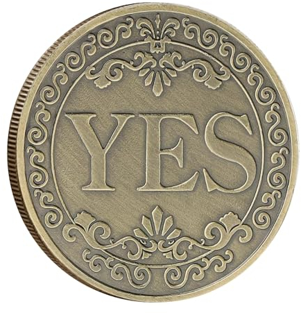 Challenge Coin,1 Stück Ja Nein Münze Ja Nein Herausforderung Münze Entscheidungsmünze Gedenkmünze Choice Coins Ja Oder Keine Gedenkmünzsammlung,Bronze(Stil 1)