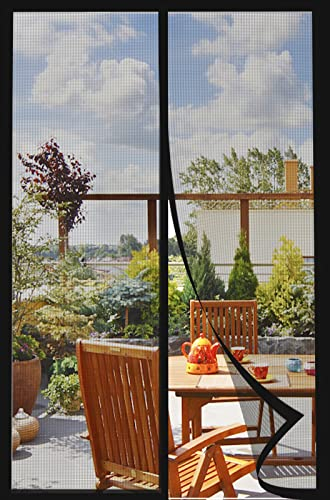 DIKER Zanzariera Magnetica Porta 100 × 220 cm, Tenda Zanzariere Finestra Magnetiche, Zanzariere per Porte Finestre, Tende Anti Zanzare Porta Chiusura Automatica per Balcone, Soggiorno