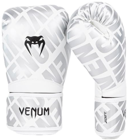 Venum, Contender 1.5 XT Boxhandschuhe, Unisex Erwachsene, 14 Oz, Weiß/Silber