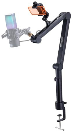 VEVOR Bras de microphone avec support de bureau, rotatif à 360°, support de micro réglable avec port adaptateur 3/8 à 5/8, pour Blue Yeti Hyperx Quadcast Blue Snowball Shure SM7B Audio Technica