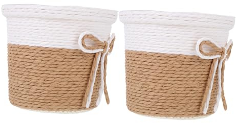 BESPORTBLE 2pièces Cache-Pot Papier Tressé Étanche Design Rustique pour Balcon Jardinière Simple Et Élégante Lot pour Plantes Vertes Et Décoration Intérieure
