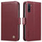 XINNI Cover per Samsung Galaxy Note 10/Note 10 5G Custodia, Semplice Cellulare Libro Antiurto Flip Pelle PU/TPU Magnetica Case, VinoRosso