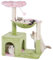 Pawfessor Árbol de flores para gatos grandes, bonita torre para gatos de 32.6 pulgadas, poste rascador para gatos con hamaca grande de 15.7 pulgadas y condominio, percha de flores extraíble y bola