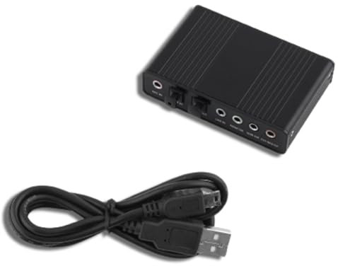 Beufee Soundkarte, USB-Soundkarte, Soundkarte Für PC, USB-zu-optischer Audio-Adapter, Externe Soundkarte, 6-Kanal-Audio-Soundkarten-Adapter
