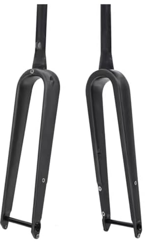 DHNCBGFZ Fourche À Gravier 700C Fourche Rigide en Carbone 1-1/2 Fourche De Vélo Conique À Travers L'axe 12X100mm Fourche Dure pour Vélos 50mm Décalage Maximum 45C Pneus