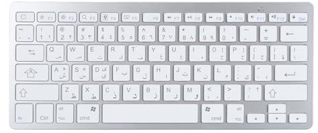 Fockety Tastiera Wireless Bluetooth, Tastiera Bilingue Sottile e Silenziosa, Tastiera Wireless con Layout QWERTY per Desktop, PC, Laptop, per Android, per per Smart TV, per OS X