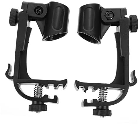 ifundom 2pcs Adjustable Anti-shock Microphone Clips for Drums Swivel Design for Convenient Recording Compatible Handheld Microphones for Drummers and Musicians