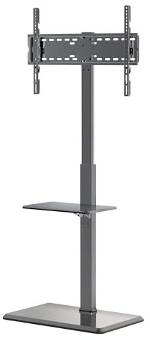 Afaloona Universal Floor TV Stand,TV Floor Mount Stand with Removable Shelf for 32-75 inch TV up to 110 lbs, Swivel and Height Adjustable Tall TV Stand for Bedroom,Office(TCP01-2-M-A02)