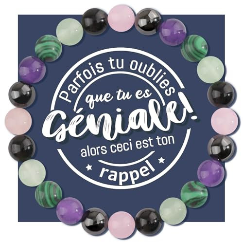 QianSiLi Cadeau Femme, Bracelet Pierre Naturelle Femme, Cadeaux Noel, Cadeau Anniversaire Maman Mamie SœUr Amie Future Maman Collègues - Couleur