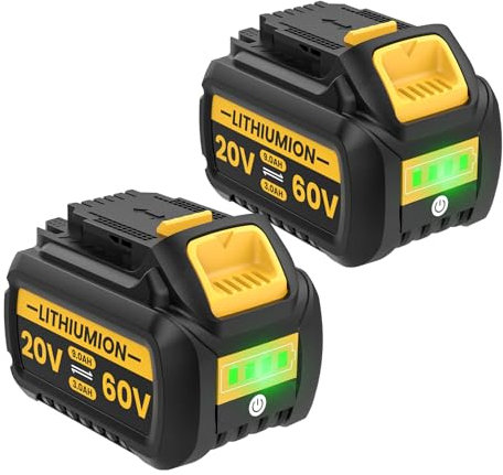 2X 9000mAh DCB609 FlexVolt XR Battery for Dewalt, Powtree Replacement 20V/60V Battery Compatible for Dewalt DCB609 DCB606 DCB206 DCB204 DCB180 DCB200