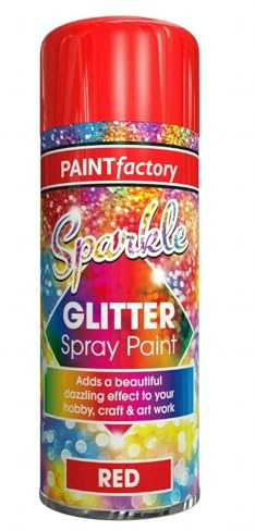 DIOXSTAR Glitter Spray Paint, Quick-Drying Formula, Perfect For DIY Enthusiasts, Home Décor, Wood, Metal, Plastic, Suitable For Indoor And Outdoor Use, (Red)