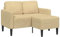 vidaXL 2-Sitzer-Sofa mit Chaiselongue L-Form Hellgrün 125 cm Leinen, 2-Sitzer-Sofa für Schlafzimmer, Zweisitzer-Couch, 2-Sitzer-Sofa L-Form