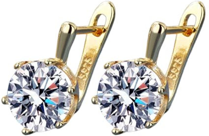 szvbofueck And American Earrings With Large Main Stone Trendy Zircon Ear Clips And Ear Studs Koreanische Modeohrringe (GD2, One Size)