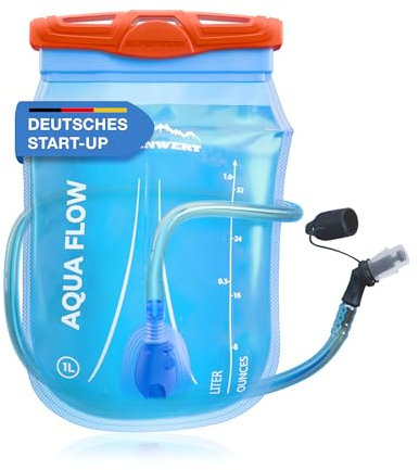 Alpenwert® Trinkblase mit Trinkschlauch [Wasserblase 1L/ 2L/3L BPA FREE] Ultraleicht Trinksystem für Rucksack perfekt für Outdoor, Laufen, Trailrunning (1 Liter)