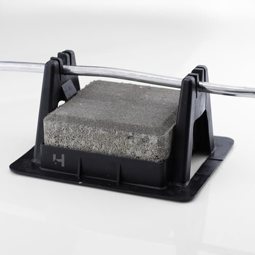 HausHeld® Blitzschutz Dachhalter Flachdach – Betonhalter mit Kunststofffassung für Runddraht 10mm | Erdung, PV-Anlage, Blitzableiter Montage | UV-beständig & langlebig