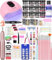 DouborQ Acrylic Nail Kit with Electric Nail Drill Nail Lamp False Nail Tips Starter Set Acrylic Nail Art Supplies for Beginner with Everything