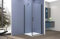 Box doccia 2 lati 90x70 cm fisso + porta 1 battente H200 cm cristallo 6mm profilo Nero Opaco LUCIO
