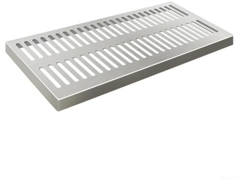 Rejilla de drenaje de acero inoxidable resistente para patios y piscinas, con propiedades antideslizantes para mayor seguridad (200 x 400 x 20 x 2 mm)