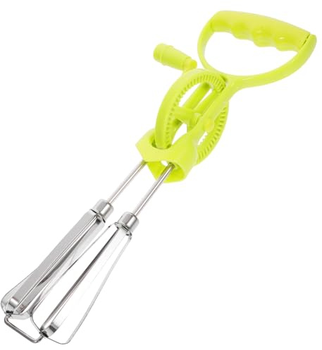 CHICAMPERA 2 Stück Handkurbel Eiermixer Edelstahl Manueller Küchenschneebesen mit Ergonomischem Griff für Backen und Kochen