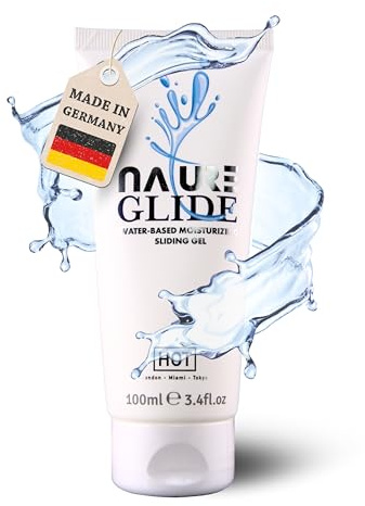 HOT NatureGlide Gleitgel 100 ml I Wasserbasiertes & hautfreundliches Intimgel I Schnell einziehend & ohne Rückstände I Kompatibel mit Kondomen & Toys I Leicht abwaschbar I Ideal für unterwegs