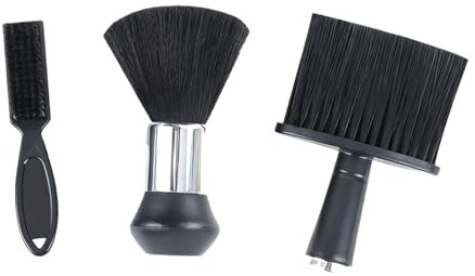 Wemoralix 3 Pcs Barber Clipper Cleaning Brush, Neck Duster for Hair Removal, Professional Barber Supplies, Ideal for Salon & Home Use