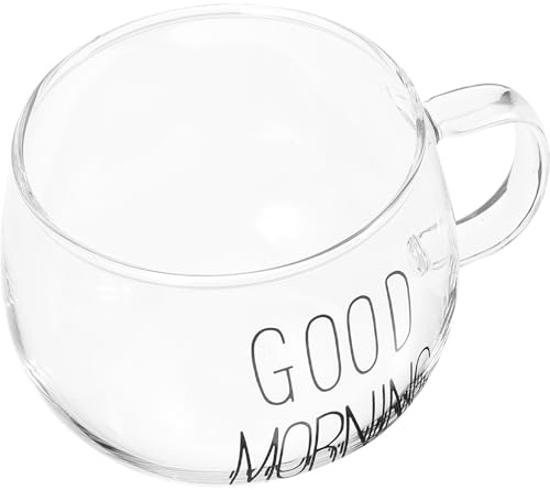 DOITOOL Tasse à Lait en Verre 400ml, Design Élégant pour Petit-Déjeuner | Bord Lisse, Usage Sûr, Nettoyage Facile, Accessoire Photo, Format Pratique pour Boisson Chaude ou Froide