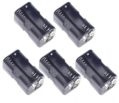 5pcs 4xAA Battery Holder (with battery connector) Practical AA Battery Holder Storage Box (with 9V connector)