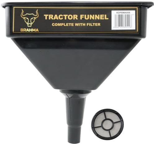 Brahma Large Tractor Funnel with Filter, Heavy Duty, Fast Flow, for Oil, Diesel, Petrol, & Hydraulic Fluids