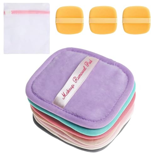 7 Pièces Gant Démaquillant Microfibre, lingettes réutilisables ultra-douces | Pour tout type de peau, éponge visage lavable, coton démaquillant réutilisable, doux & efficace