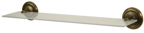 Bisk 00401 Deco Regal aus mattiertem Glas, 14,5 x 50,5 x 7,5 cm, Halterung in Messing-Antik-Optik