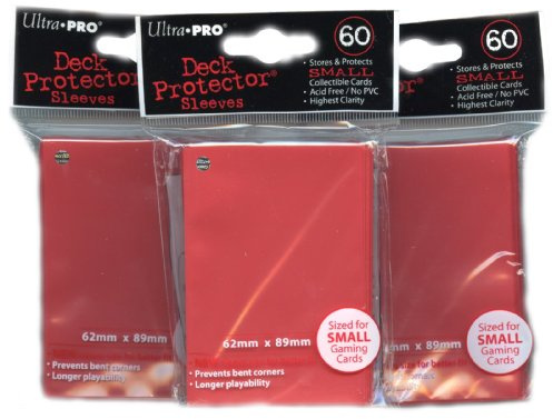 Ultra Pro Card Supplies YuGiOh Sized Deck Protector Sleeves Red 60 Count x3