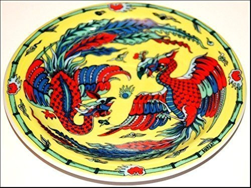 PHOENIX BOPLA! Porzellan Unterteller Ø16cm Asia Serie. Auch Brotteller, Miniteller für alles Kleine und Feine. (16cm, Grundfarbe gelb)
