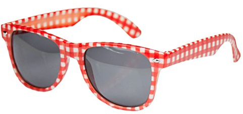 Andrea-Moden Brille rot-Weiss kariert