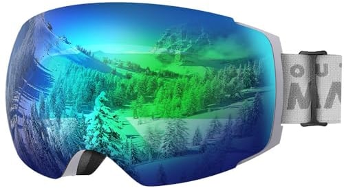 OutdoorMaster Unisex Skibrille PRO Damen Herren mit wechselgläsern, 100% UV-Schutz Schneebrille Skibrille für brillenträger, Anti-Nebel Snowboard Brille Ski Goggles für Jungen und Mädchen