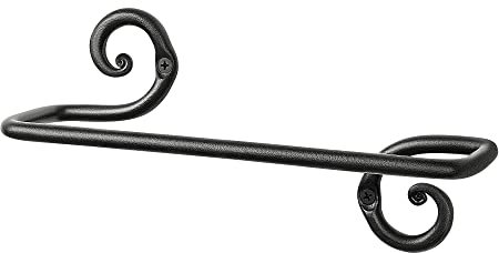 RTZEN Petit Porte-Serviettes pour Salle de Bain – Support Mural en Fer forgé pour essuie-Mains – Accessoires de Salle de Bain Noir Mat – Porte-Serviettes de 25,4 cm