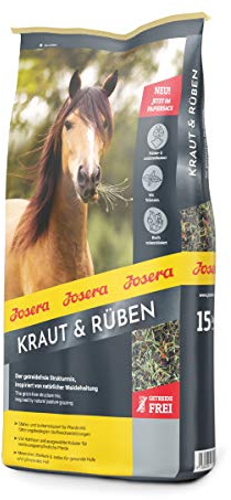 JOSERA Kraut & Rüben (1 x 15 kg) | Premium Pferdefutter ohne Getreide mit natürlichen Kräutern | zucker- und stärkereduziert | Strukturmix für Pferde | 1er Pack